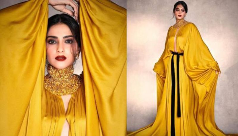 മസ്റ്റാർഡ് യെല്ലോ ഗൗണില്‍ തിളങ്ങി സോനം കപൂര്‍; ചിത്രങ്ങള്‍ | Sonam Kapoor in Mustard Yellow gown