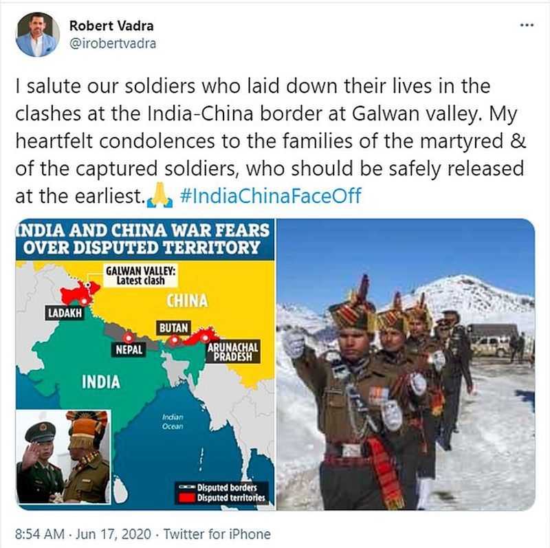 Robert Vadra makes the Kashmir blunder again in twitter